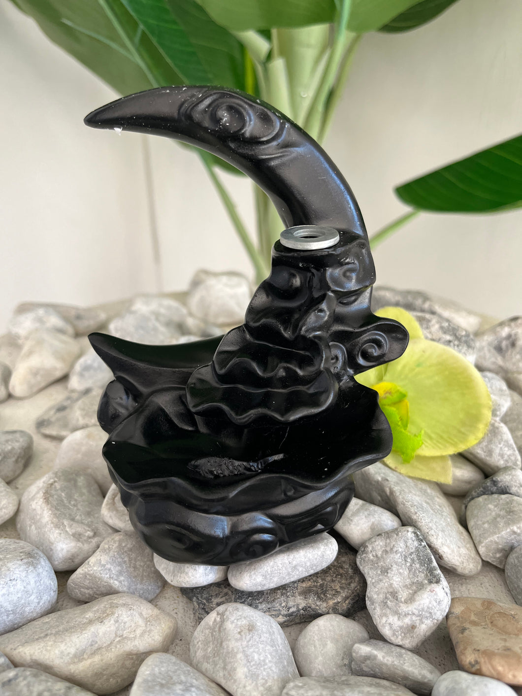 Black Moon Backflow Incence Burner waterfall (including 5 cones)