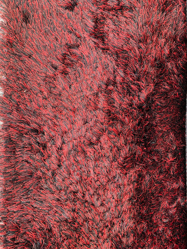 4.8 X 6.8 FEET BLACK AND RED FINE STRANDS(Handmade India)