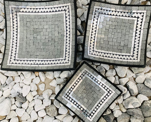 SQUARE PLATE SET OF 3 - SILVER