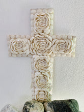 Load image into Gallery viewer, SEASHELL CROSS DOOR OR WALL HANGING WHITE
