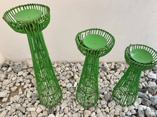 Load image into Gallery viewer, CANDLE HOLDER IN GREEN, SET OF 3 ( 40,50,60CM)