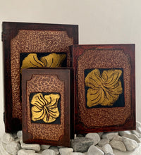 Load image into Gallery viewer, CARVED FLOWER BOOK BOXES SET OF 3