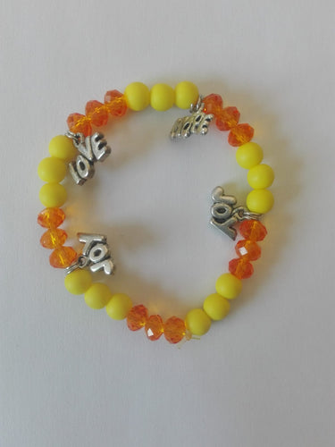 Bracelet orange/yellow Love