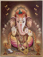 Load image into Gallery viewer, GANESHA BROWN LAMPS (CANVAS PRINT WRAPPED ON WOODEN FRAME)